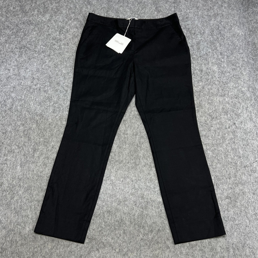 Diane Von Furstenberg Pants Womens 12 Black Genisis Textured Twill Dress Work